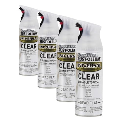 Rust-Oleum 302151 Universal All Surface Clear Topcoat Spray, 11 oz, Dead Flat Clear (Pack of 4) - color: Dead Flat Clear, size: 11 Ounce (Pack of 4)