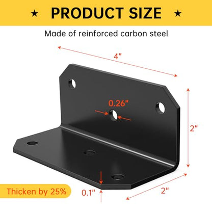 2x2X4 Inch Galvanized L Bracket for Wood (15pcs)