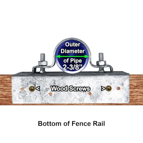 2-3/8" Wood Fence to Round Steel Post Panel Attachment Adapter Bracket: Adjustable clamp. Made of Galvanized Steel to Prevent Rusting.- CASE Qty 25 - size: 2-3/8" Post, style: CASE