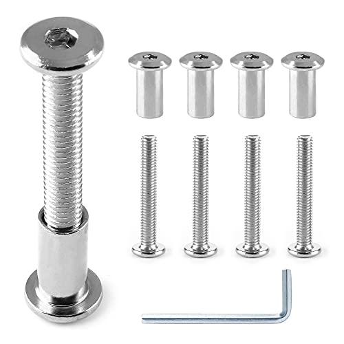 M6x40mm Hex Drive Socket Cap Bolt, Silver, 10 Pair (20 Piece) - color: Silver, size: M6x40mm