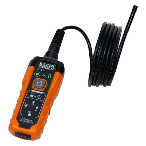 Klein Tools ET21 WiFi Borescope with Light, Inspection Camera for iPhone and Android, Waterproof Camera, IP67 Rated, Adjustable LED Lighting - size: 5 Ft 0.22 in High Flex Snake