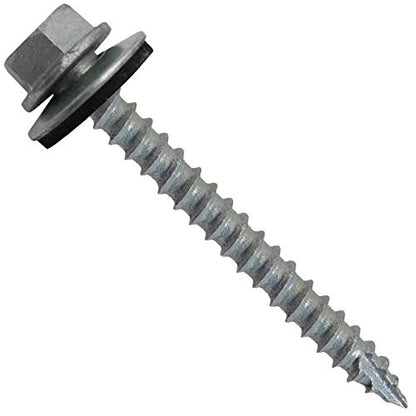 14 x 2-1/2" NO Paint Metal Roofing Screws - Hex Washer Head- Self-Starting/Tapping - EPDM Washer. 1 x 250 Count Bag - 250 Screws - color: NO PAINT, size: 2-1/2"