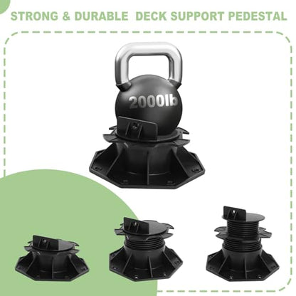 24Pack Adjustable Deck Support Pedestal, 2-3/8" to 5-1/2" Height - size: 2-3/8" to 5-1/2"