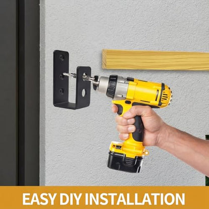 2x4 Door Barricade Brackets, 2 PcsDoor Hardware Brackets Fits 2x4 Bars, Door Security Barricade Bracketsset, for Home Barn Shed Garage Gate Bar Security Holder Doors Reinforcement,with Screws (2)