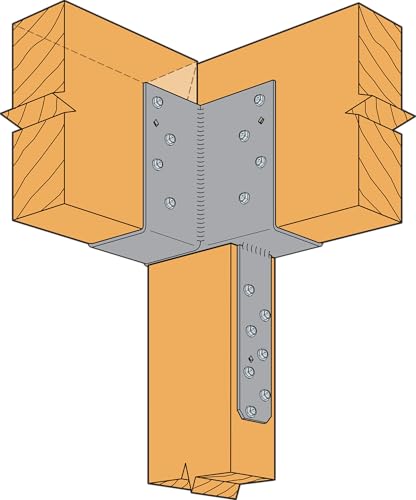 Simpson Strong-Tie ECCLLQ464SDS - ECCLLQ L-Shape End Column Cap for 4X Beams & 6X Post with SDS Screws, Skewed Left Framing Bracket for Structural Support in Home Improvement Projects