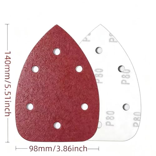 30pcs 600Grit Mouse Sander Sandpaper 6 Holes Mouse Sander Pads Hook and Loop Triangle Sanding Pads Suitable for Ryobi Detail Palm Sander - style: 30pcs 600Grit