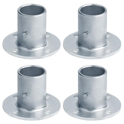 4 Pack 1-3/8" Chain Link Fence Post Floor Flange Round Base