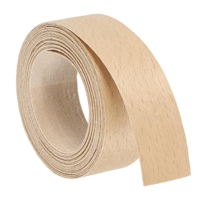 uxcell 1 Inch x 10ft Wood Veneer Edge Banding, Pre-Glued Flexible Beech Edging Strips, Iron on with Hot Melt Adhesive Wood Tape for Cabinet Repair and Furniture Restoration - size: 1 Inch x 10ft