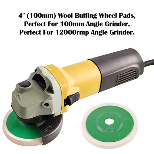 Keadic 10Pcs 4 Inch Round Wool Felt Disc Wheel Pad, Wool Polishing Wheel Disc, 100mm Wool Felt Disc Polishing Buffing Wheel Pad for Metal Aluminum Stainless Steel Chrome - color: 10Pcs Wool Felt Polishing Wheel Disc Kit