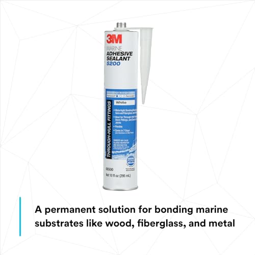 3M Marine Adhesive Sealant 5200, White, 10 fl oz Cartridge with Nozzle - color: White, size: 10 fl oz