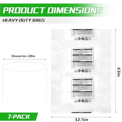 70002 Clear Plastic Dust Collection Bags, 20-Inch x 43-Inch, 7 PCS - style: 7 PCS