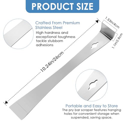 10-Inch Stainless Steel Pry Bar Scraper for Pulling, Lifting and Scraping