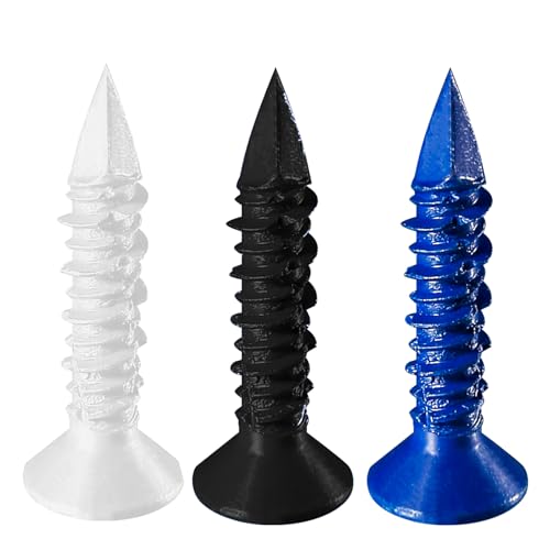 Wensilon 1/4" Concrete Screws Kit, 75 PCS Blue Black White Masonry Screws with Flat Head, Rust Resistant Coating Cement Screws for Concrete, Brick, Block and Stucco, Includes Driver Bit - color: Blue/Black/White, size: 1/4" kit