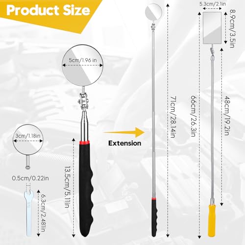 Telescoping Inspection Mirror Set – 360° Viewing for Auto & Home Use