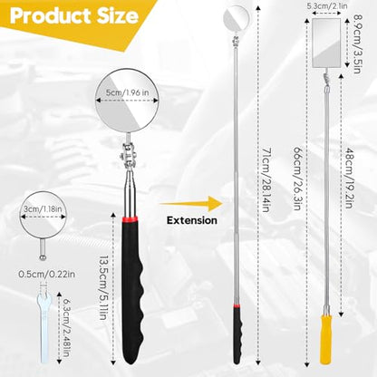 Telescoping Inspection Mirror Set – 360° Viewing for Auto & Home Use
