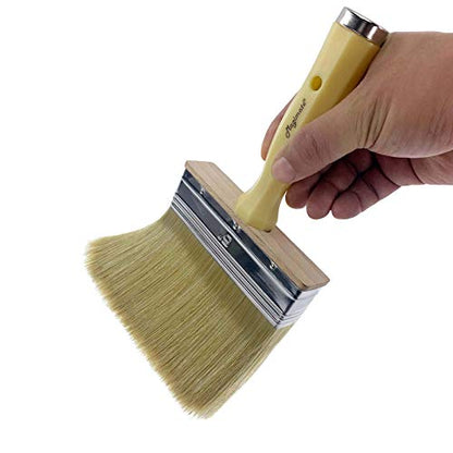 Magimate Deck Stain Brush, Wide Paint Brush for Fence & Limewash, 5 Inch