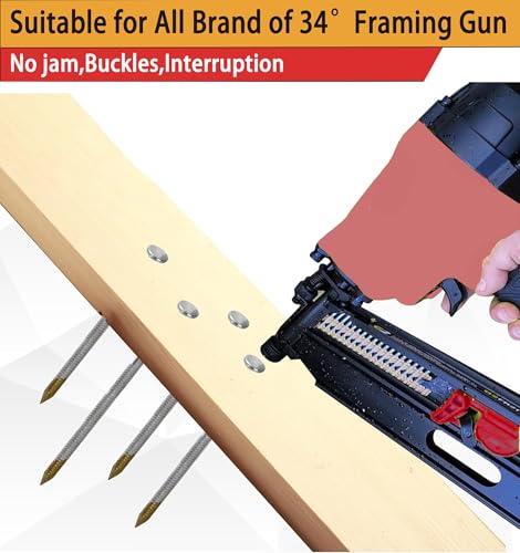 34° Framing Nails, Ring Shank,1000pcs - size: Assembly---1000pcs