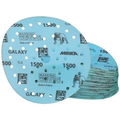 Mirka Galaxy Multifit 6 Inch Ceramic Discs, 1500 Grit, Hook & Loop, 50 Pack - size: Grit 1500