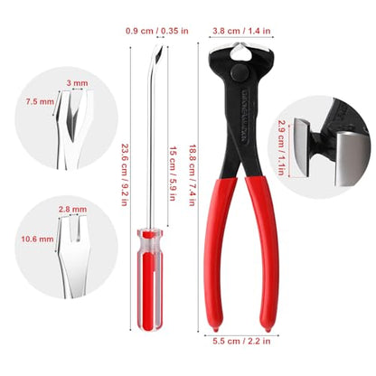 Honoson 3 Pcs Nail Puller Pliers Nail Remover Tool Set, Red - color: Red