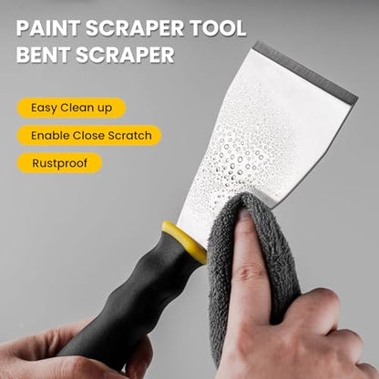 Mister Rui 3" Heavy Duty Bent Scraper, Hammer End with Pole Socket - color: Yellow