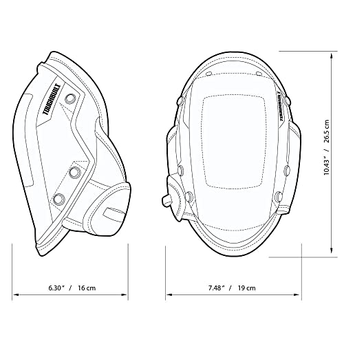 ToughBuilt - FoamFit Non-Marring Knee Pads, Adjustable Straps, TB-KP-203R