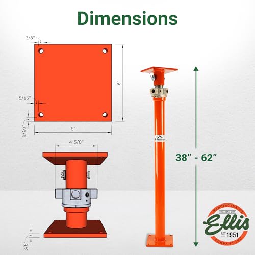 Ellis Light-Duty Lifting Shores, Adjustable Screw Jack Post, 38" to 62" - size: 38" - 62"