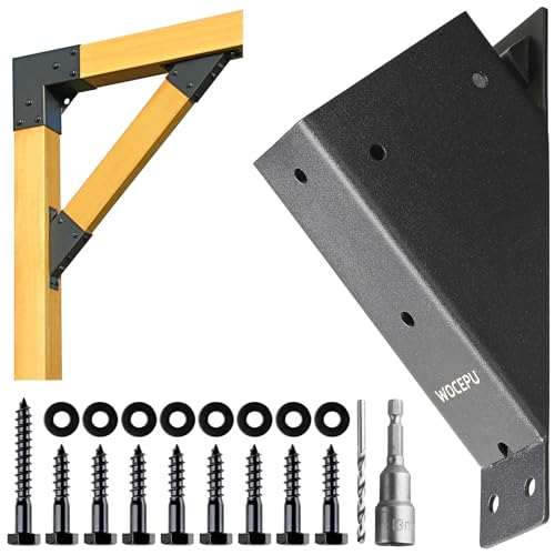 2pack 2x4 (Actual 1.5''x3.5'') Degree Angle Support Brackets, For Pergola, Gazebo, Deck Wood Frame Structures Provide Support 45° Degree Angle Bracket - size: 1.5''x3.5''