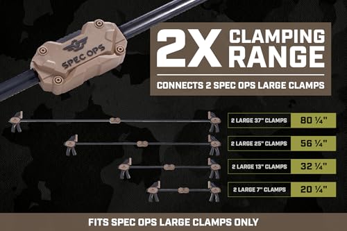 Spec Ops Tools Bar Clamps for Woodworking, Clamp Coupler, 2X Clamping Range Compatible with Spec Ops Large Series Bar Clamps, Pack of 1 - size: Clamp Coupler Pack of 1