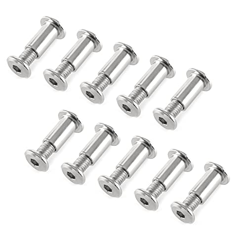 M6x16mm Hex Drive Socket Cap Bolt, Silver, 10 Pair (20 Piece) - color: Silver, size: M6x16mm