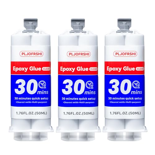 PLJOFRSHI Clear 2 Part Epoxy Glue, Multi-Surface Repair Adhesive, 3-Pack