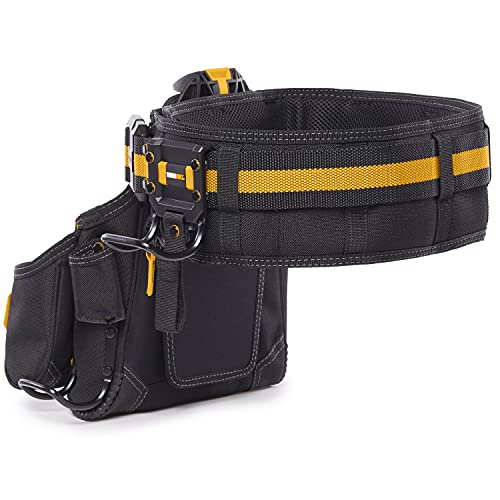 ToughBuilt ClipTech Series – 3-Piece Pro Framer Tool Belt Set, ClipTech™ Modular System with 2 Professional Pouches and Padded Belt, 1680D Heavy-Duty Construction (TB-CT-102-3P) - size: Pro Framer Rig (3 Piece)