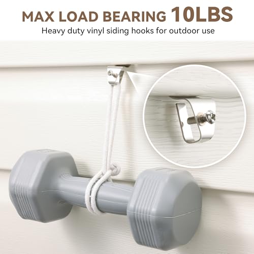 HUXOR Vinyl Siding Hooks, No-Hole Siding Clips, Stainless Steel, 15 Pack - size: 15 Pack