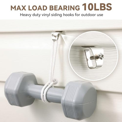 HUXOR Vinyl Siding Hooks, No-Hole Siding Clips, Stainless Steel, 15 Pack - size: 15 Pack