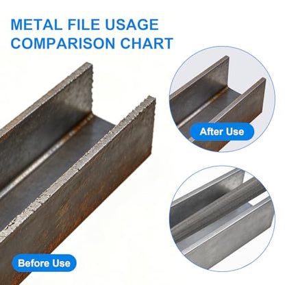 Metal File Set, 3-Piece 8 Inch Flat, Round & Half-Round Files