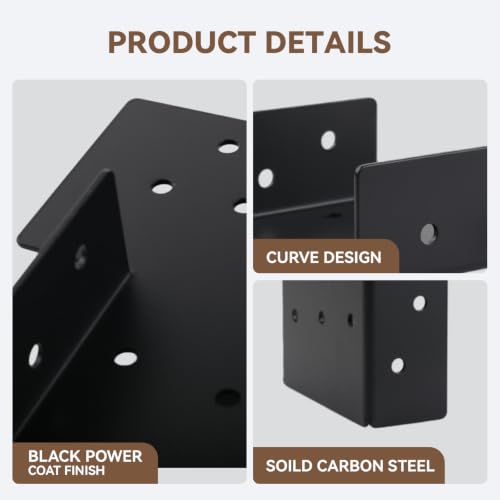 4PCS Brackets 4"x4"(Actual 3.5"x3.5") ,Joist Anchor Connector