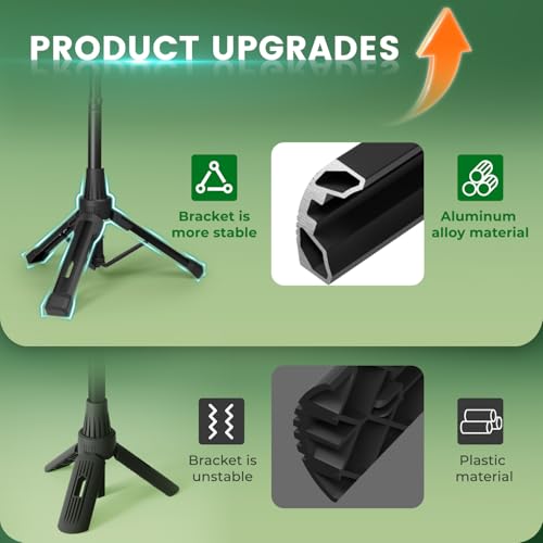 Rechargeable Work Light with Stand, Magnetic Base, Hook & Tripod (Middle) - color: Green Small Rechargeable Work Light with Stand