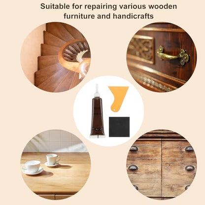 uxcell Wood Repair Kit,4Pcs Touch Up Filler Wood,Solid Black - color: Solid Black