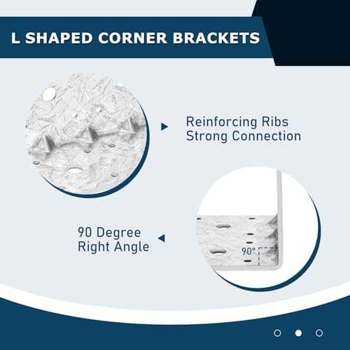 4Pcs L Brackets for Wood Galvanized, Heavy Duty 90 Degree Corner Brace 4.7x2.9x2.9in, Anti-Rust and Reinforcing Right Angle Bracket, 2.8mm Thickness - size: 4.7x2.9x2.9in