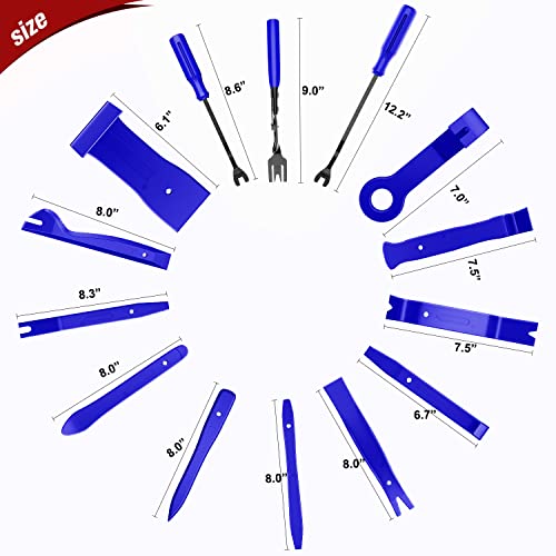Nilight 238Pcs Trim Removal Tool, Auto Push Pin Bumper Retainer Clip Set - color: 238 Clips+ Remover Tools Blue