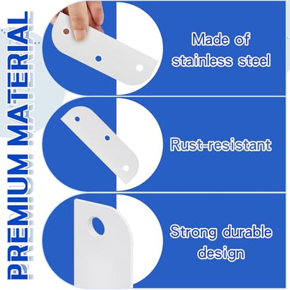 Lounsweer 6 Pcs Hinge Filler Plate 3.5''with5/8'' Door Edge Filler, White - color: White