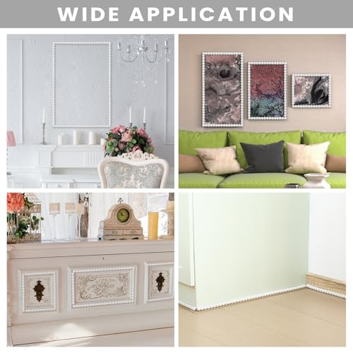 Leinuosen Flexible Bead Molding Trim Peel and Stick White 20ft /15 mm - color: White, size: 20ft /15 mm