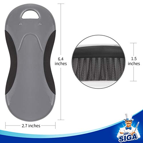 MR.SIGA Multi Purpose Heavy Duty Scrub Brush - Pack of 2 - color: Gray & Black