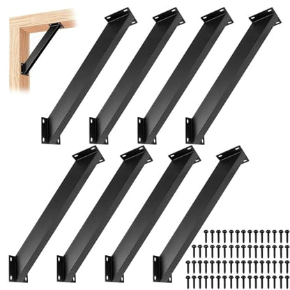 45-Degree Angle Support Bracket, Heavy Duty Corner Connector Brace Bracket Kit for Wooden Structure Pergola, Gazebos , Patios, Cabins, 8 Pack - size: 8 Pack