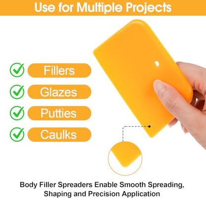 15 Pack Body Filler Spreader, Reusable Plastic Spreader for Applying Putty