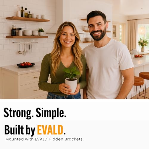 EVALD LevelMate™ Uni-Mount 8 Inch Floating Shelf Brackets, Hidden Shelf Brackets with Anti-Sag Pinol Screw System, Floating Shelf Mount with Screws & Anchors (6 Pack) - size: 8 Inch, style: 6 Pack Uni-mount
