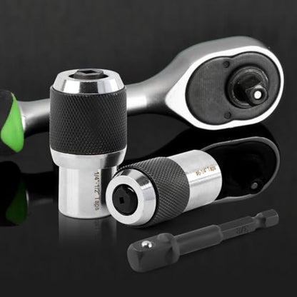 Tap Socket Set, 2pcs Tap Sockets With 1pc 3/8" Socket Adapter, Adjustable Taps Extractor Tool, Durable Threading-Tap Extractors for Taps Reamers Screw Extractors