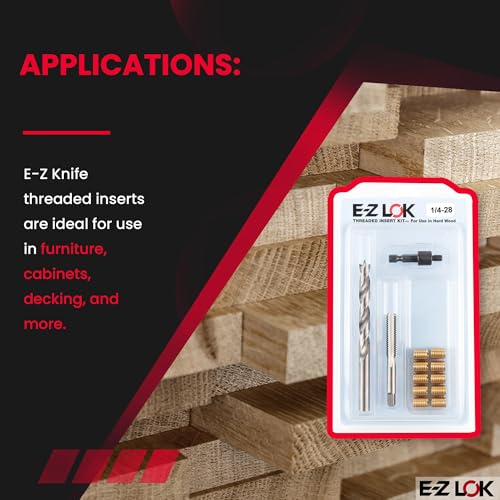 E-Z LOK Thread Repair Kit, 0.25-28 - size: 1/4-28, style: Brass