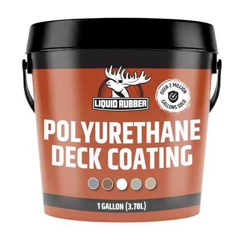 Liquid Rubber Polyurethane Deck Coating - Textured, Neutral Beige, 1 Gallon - color: Textured Neutral Beige, size: 128 Fl Oz (Pack of 1)