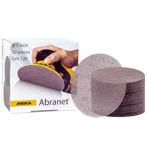 Mirka Abranet 5 Inch 120 Grit Mesh Sanding Discs, Hook and Loop, 50 Pack - size: Grit 120