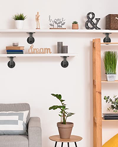 MUZIK 4Pcs 4"×4" L Pipe Shelf Bracket, Heavy Duty Wall Mount, DIY Shelving - size: 4*4 Inch, style: 4 Pack